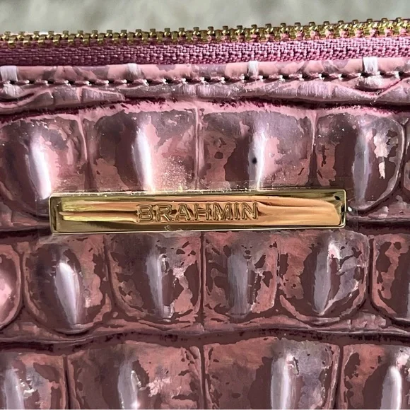 BRAHMIN LARGE Tote Bag Leather Caroline Mulberry Potion Melbourne Purse NWT - Picture 13 of 16